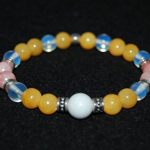 Gemstone Beaded Bracelet,Handmade Stone Beads Bracelet - Picture 2 of 2